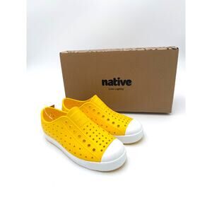 NEW Native Jefferson Child Shoes - Crayon Yellow/Shell White - J2